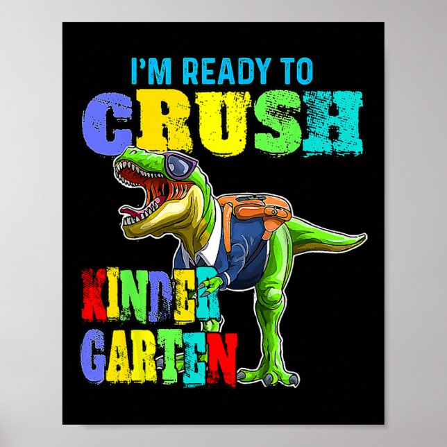 Affiche Je suis prêt à écraser le dinosaure de jardin d'en (Devant)