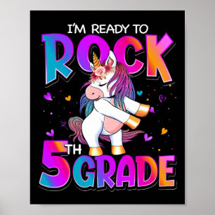 Affiche Je suis prêt à rocker la 5e année Licorne Ck pour