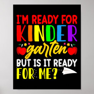 Affiche Je suis prêt pour le premier jour de l'école mater