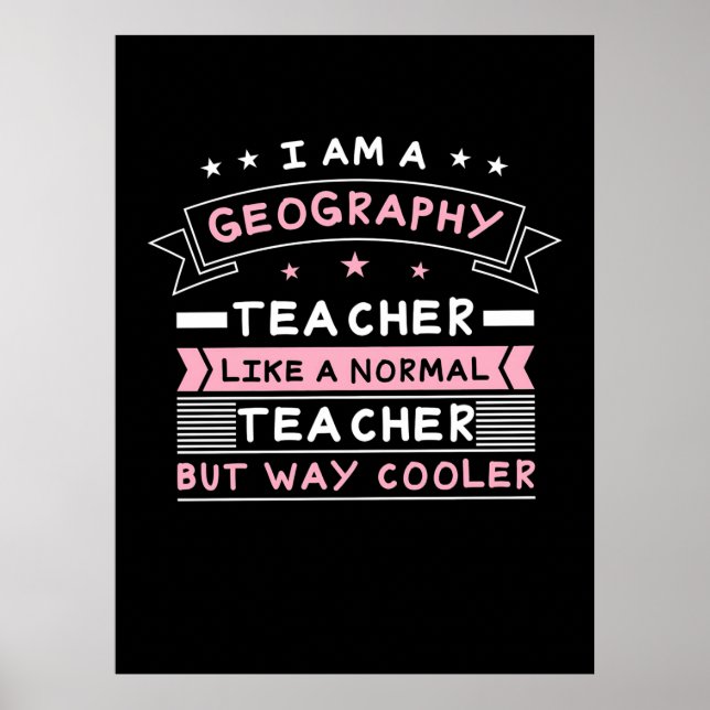 Affiche Je Suis Professeur De Géographie (Devant)