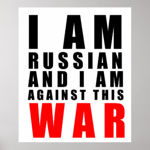 Affiche je suis russe je suis contre cette guerre