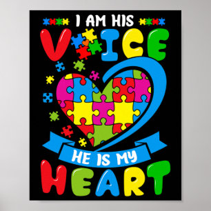 Affiche Je Suis Sa Voix Il Est Mon Coeur Aimer Autisme Déc