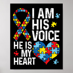 Affiche Je Suis Sa Voix Il Est Mon Coeur Sensibilisation s