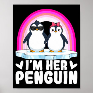 Affiche Je suis son pingouin couple assorti Saint-Valentin