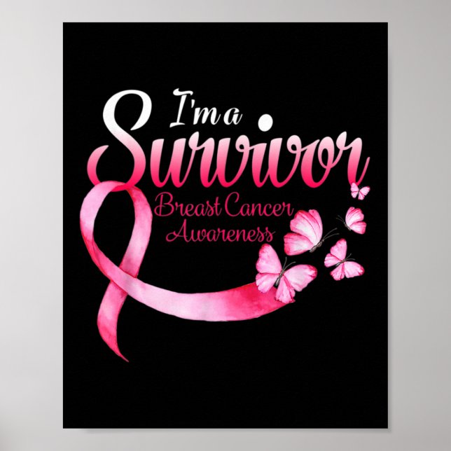 Affiche Je suis Survivor Sensibilisation au cancer du sein (Devant)