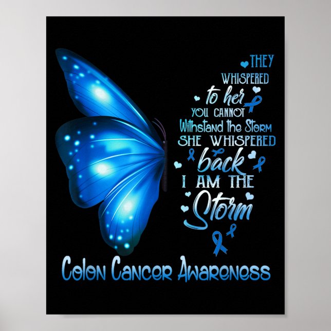 Affiche Je suis tempête conception papillon de sensibilisa (Devant)