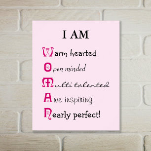 Affiche Je suis texte de inspiration de FEMME