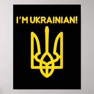 Affiche Je suis ukrainien Blason de l'Ukraine Pouvoir ukra