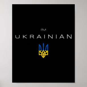 Affiche Je suis ukrainien - Je suis d'Ukraine Drapeau trid