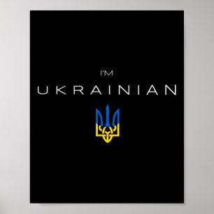 Affiche Je suis ukrainien - Je suis d'Ukraine Drapeau trid