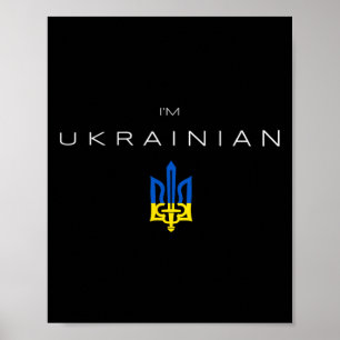 Affiche Je suis ukrainien - Je suis d'Ukraine Drapeau Tryz