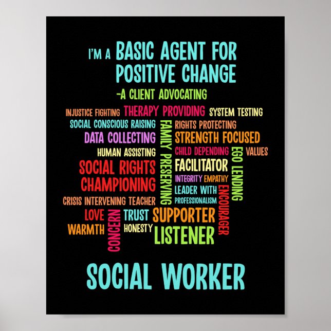 Affiche Je suis un agent de base pour le cadeau de travail (Devant)