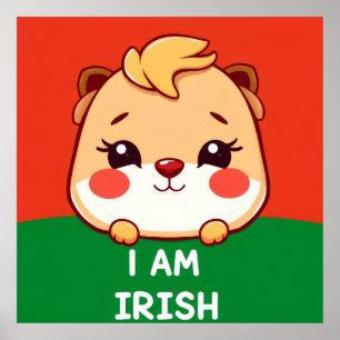 Affiche Je suis un animal mignon irlandais