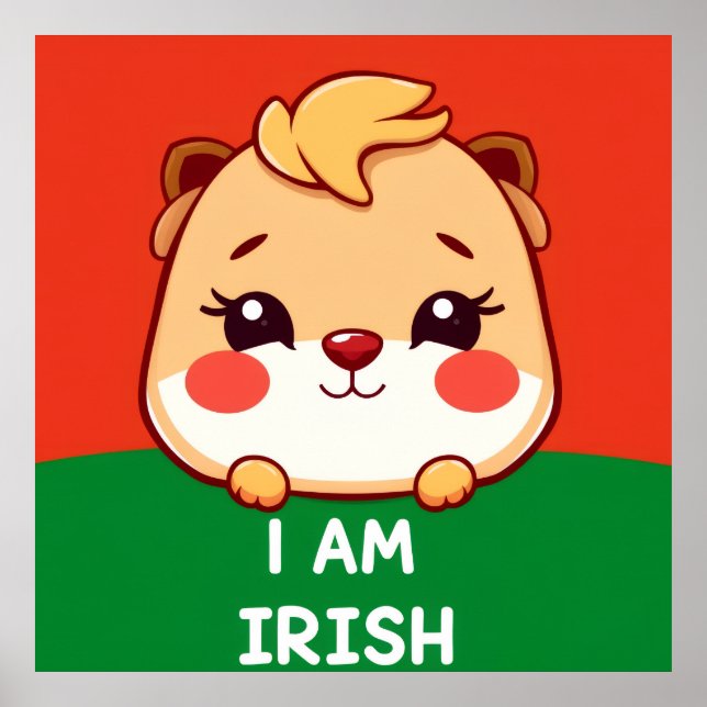 Affiche Je suis un animal mignon irlandais (Devant)