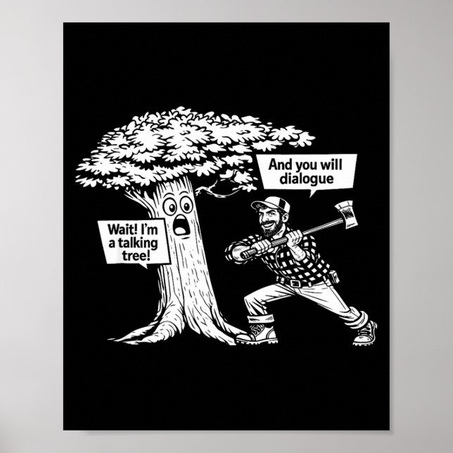 Affiche Je suis un arbre qui parle, dialogue drôle de bûch (Devant)