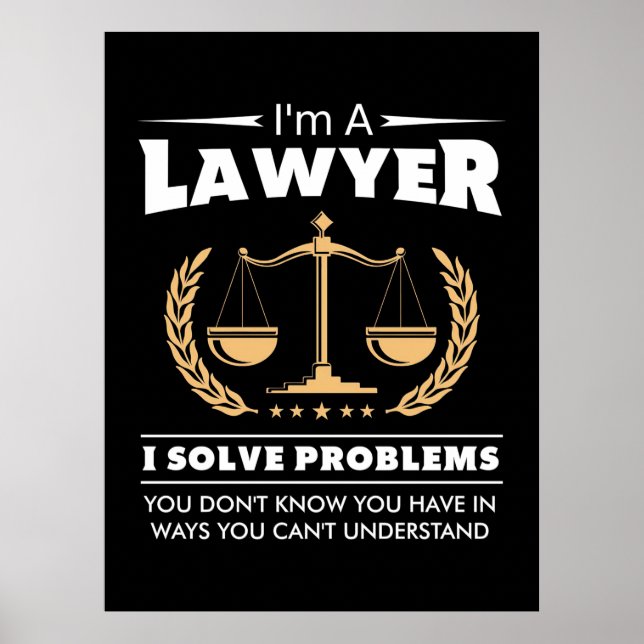 Affiche Je suis un avocat, je résous des problèmes (Devant)