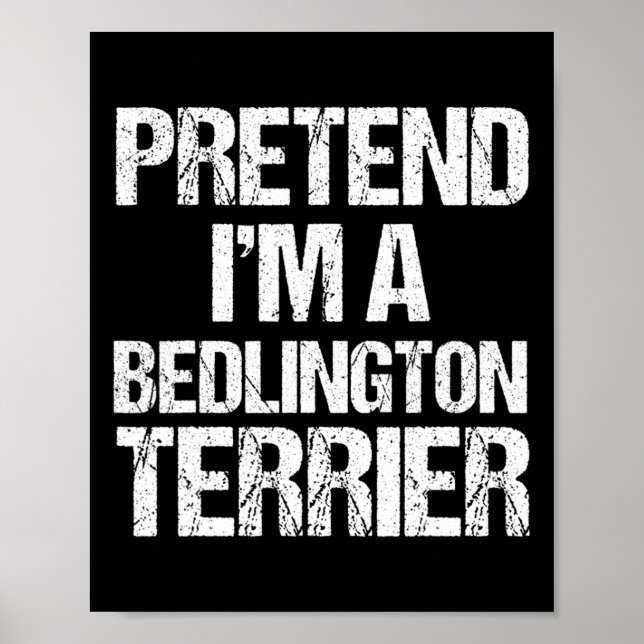 Affiche Je suis un chien d'Halloween Bedlington Terrier dr (Devant)