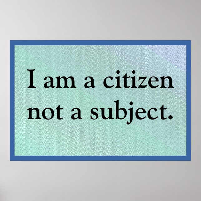 Affiche Je Suis Un Citoyen (Devant)