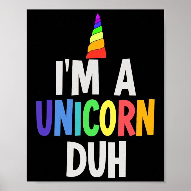Affiche Je suis un costume d'Halloween à la licorne (Devant)