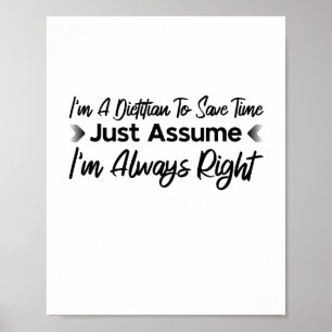 Affiche Je suis un diététiste pour gagner du temps