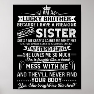 Affiche Je Suis Un Don Frère Lucky Pour Frère De Soeur
