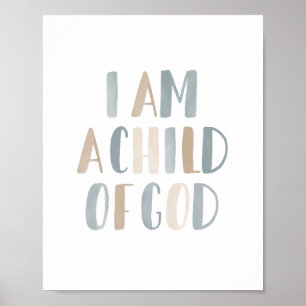 Affiche Je suis un enfant de Dieu chambre de garçon