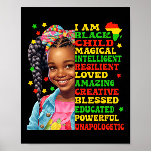 Affiche Je suis un enfant noir, fierté américaine africain