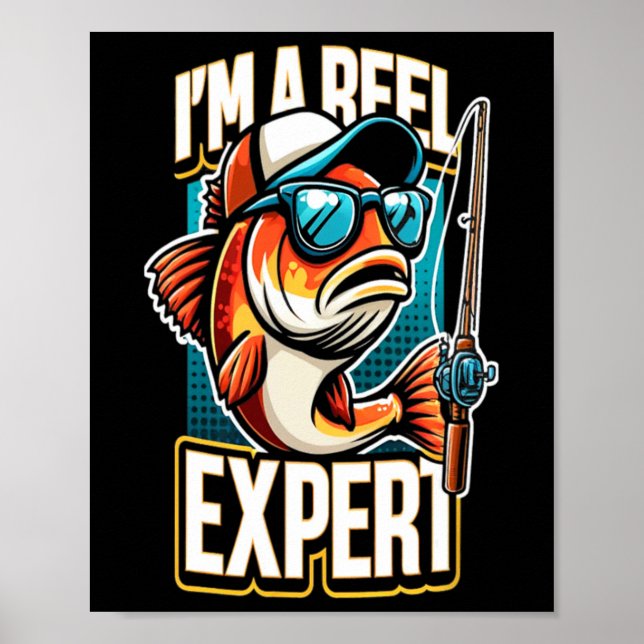 Affiche Je suis un expert de la pêche design (Devant)