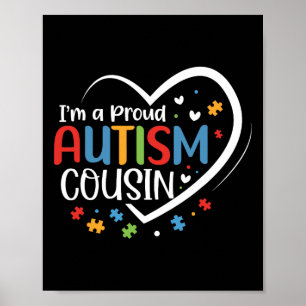 Affiche Je suis un fier Cousin Love Heart Sensibilisation