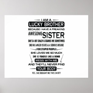 Affiche Je Suis Un Frère Heureux Cadeaux De Noël Pour Frèr