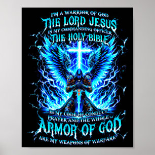 Affiche Je suis un guerrier de Dieu Armor de Dieu chrétien