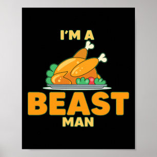 Affiche Je suis un homme à poitrine dinde drôle de Thanksg