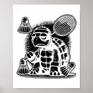 Affiche Je Suis Un Joueur De Badminton Racket Navette
