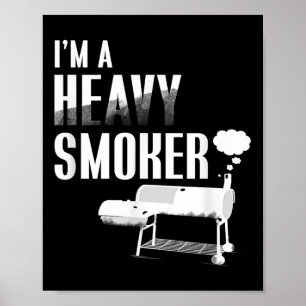 Affiche Je Suis Un Lourd Fumeur Bbq Grillant Viande Pig Fu