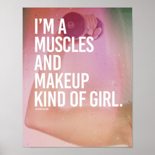 Affiche Je suis un muscle et maquillage genre fille - Fill
