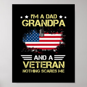 Affiche Je suis un papa grand-père Fête des pères vétéran