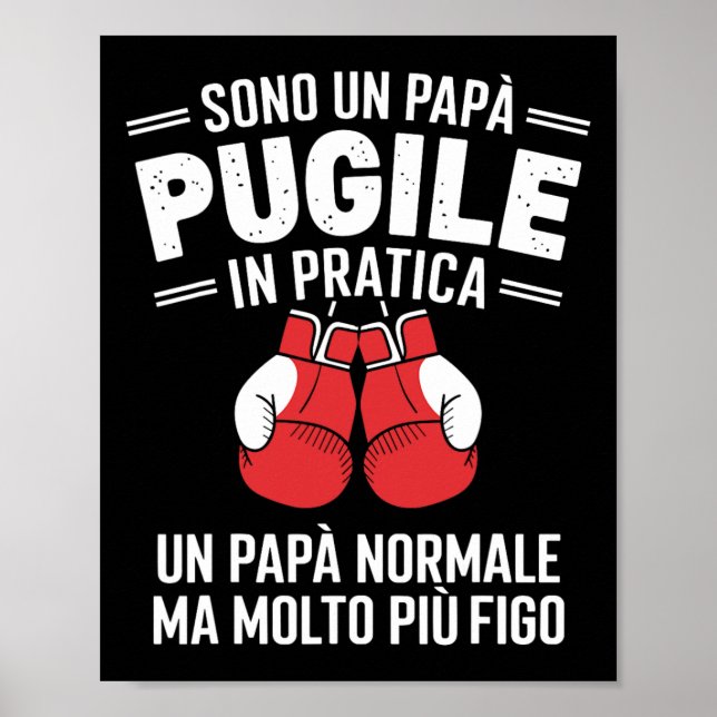 Affiche Je Suis Un Père En Boxe Dans Pratique Boxe Cadeau (Devant)