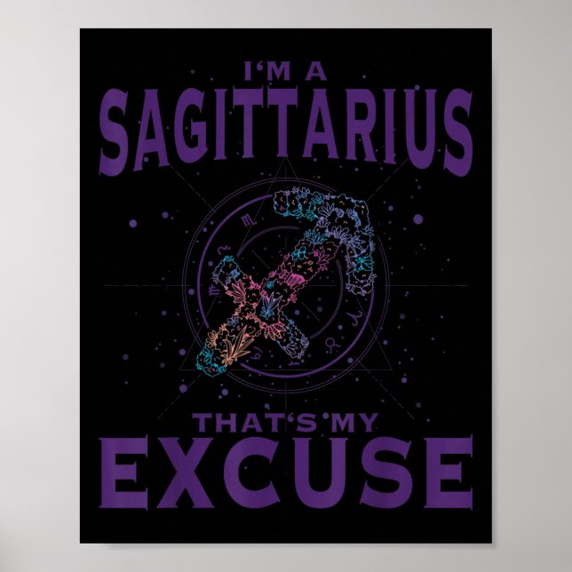 Affiche Je Suis Un Sagittaire Zodiaque Signe Graphique Arc (Devant)