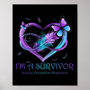 Affiche Je suis Un Survivant Beurre Coeur Prévention du Su