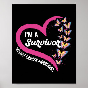 Affiche Je suis Un survivant Cancer du sein Sensibilisatio