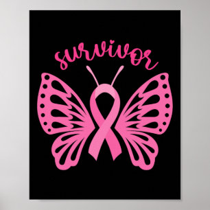 Affiche Je suis Un Survivant Dragonfly Cancer du sein Sens