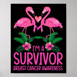 Affiche Je suis un survivant Flamant rose de sensibilisati