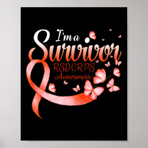Affiche Je suis un survivant Rsd Crps Noir de sensibilisat