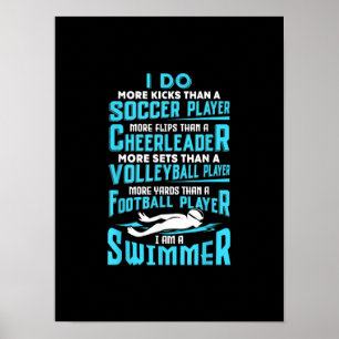 Affiche Je Suis Un Swimmer Amusant Piscine Piscine Louveur