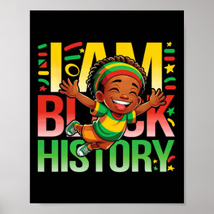 Affiche Je suis un T-shirt d'histoire noire pour les enfan