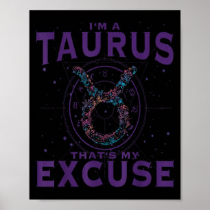 Affiche Je Suis Un Taurus Zodiac Signal Graphique Art Bull