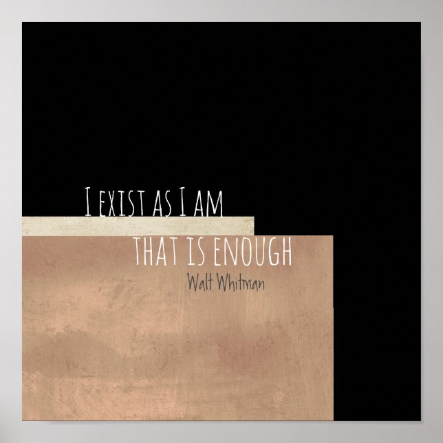 Affiche Je suis une citation littéraire inspirante de Walt (Devant)