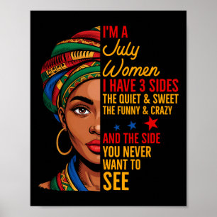 Affiche Je suis une femme de juillet j'ai trois côtés June