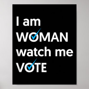 Affiche Je Suis Une Femme Me Regarder Vote 2024 Vague Bleu
