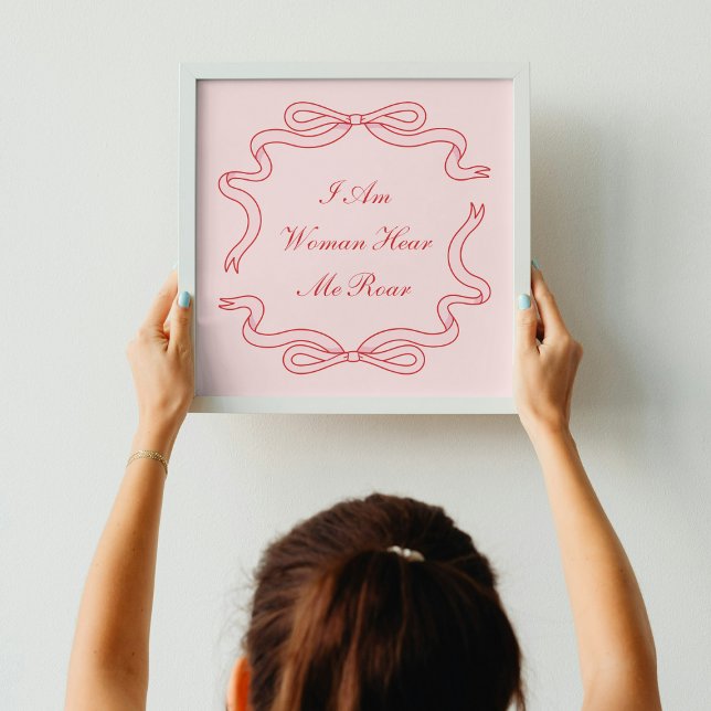 Affiche Je Suis Une Femme Me Roar Rose (Créateur téléchargé)